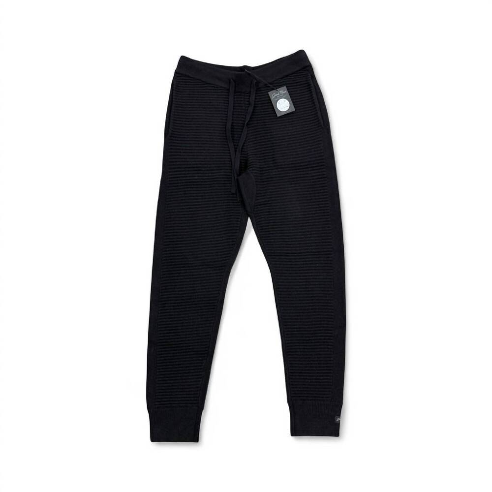 NEW GOODMAN men's ottoman rib jogger pants in black